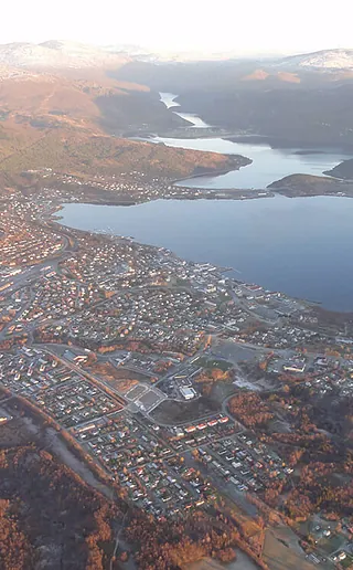Fauske og Finneid fra fly