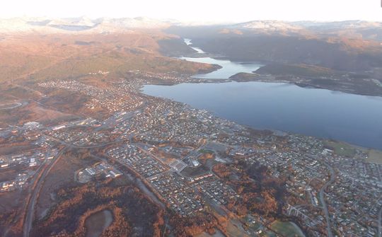 Fauske og Finneid fra fly