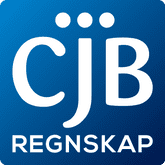 Logo for CJB Regnskap i blått